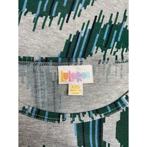 LuLaRoe Irma Tunic Top Gray Green High Low‎ Hem XXS NEW - Picture 3 of 6